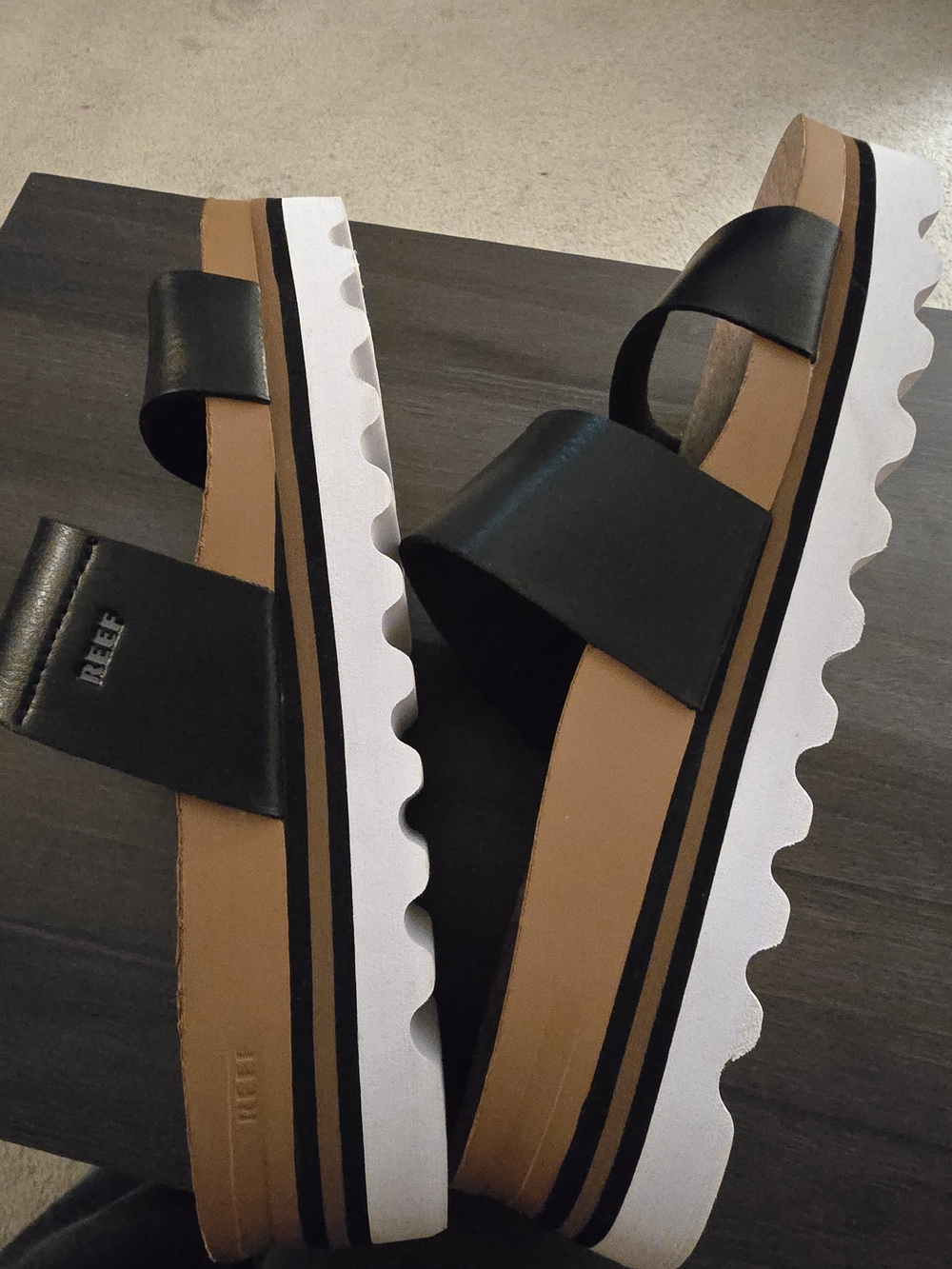 Reef Women’s Black Cork Slide Sandals - Picture 6 of 10